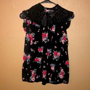 Dressy black floral top